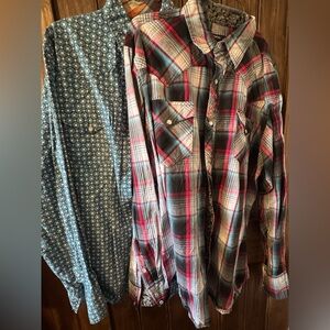 Mens large western pearl snap shirts lot Tin Haul Panhandle
